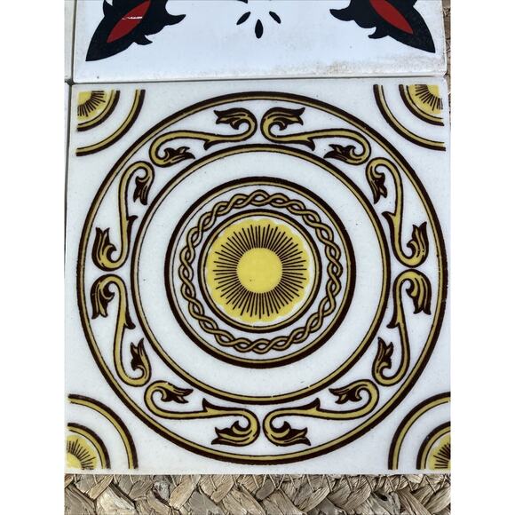 VTG Mexican tile in yellow and brown And Red And‎ Black - Picture 2 of 9